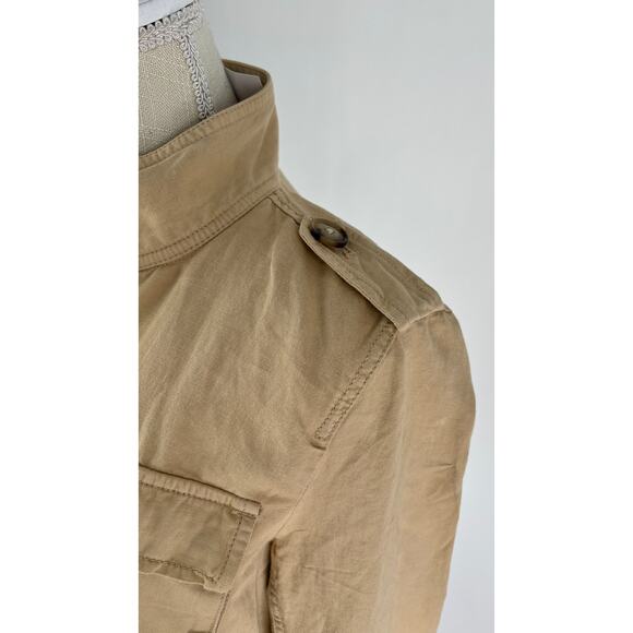 Loft Twill Cargo Utility Jacket Womens Size Small Cotton Linen Long Sleeve New - Picture 6 of 12